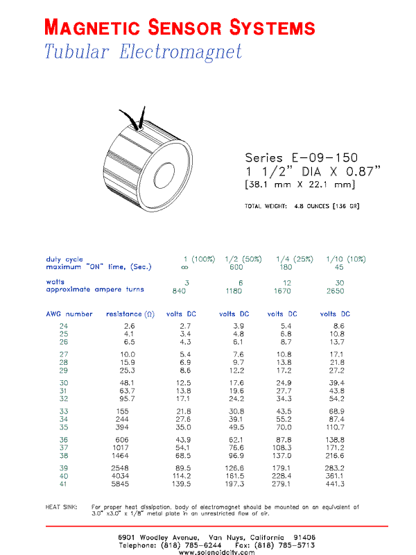 Tubular Electromagnet E-09-150, Page 1